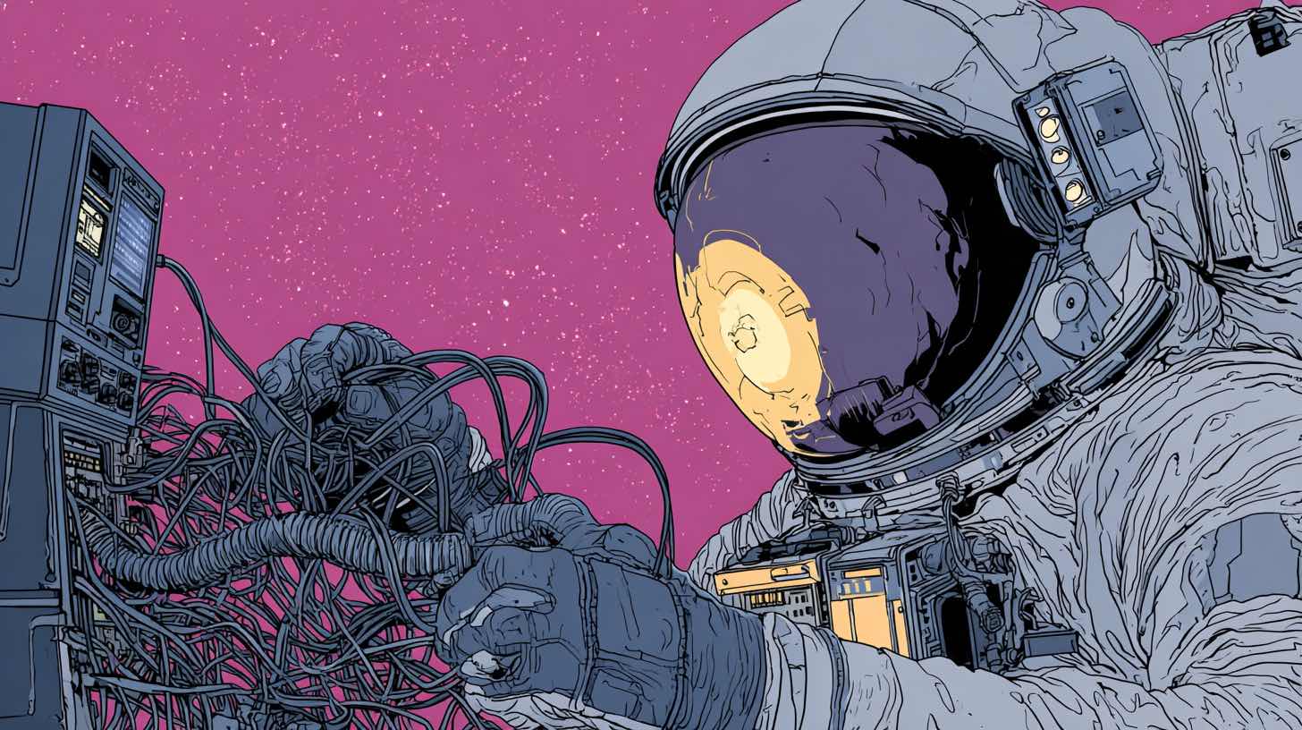 An astronaut trying to keep it all together