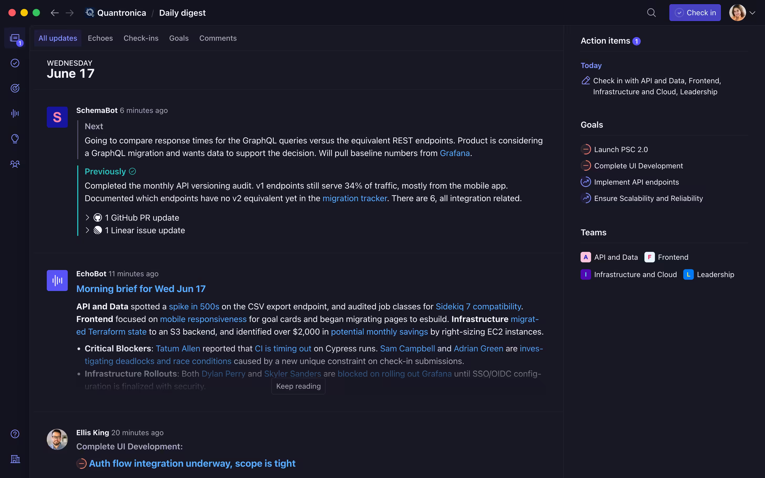 The Steady desktop app