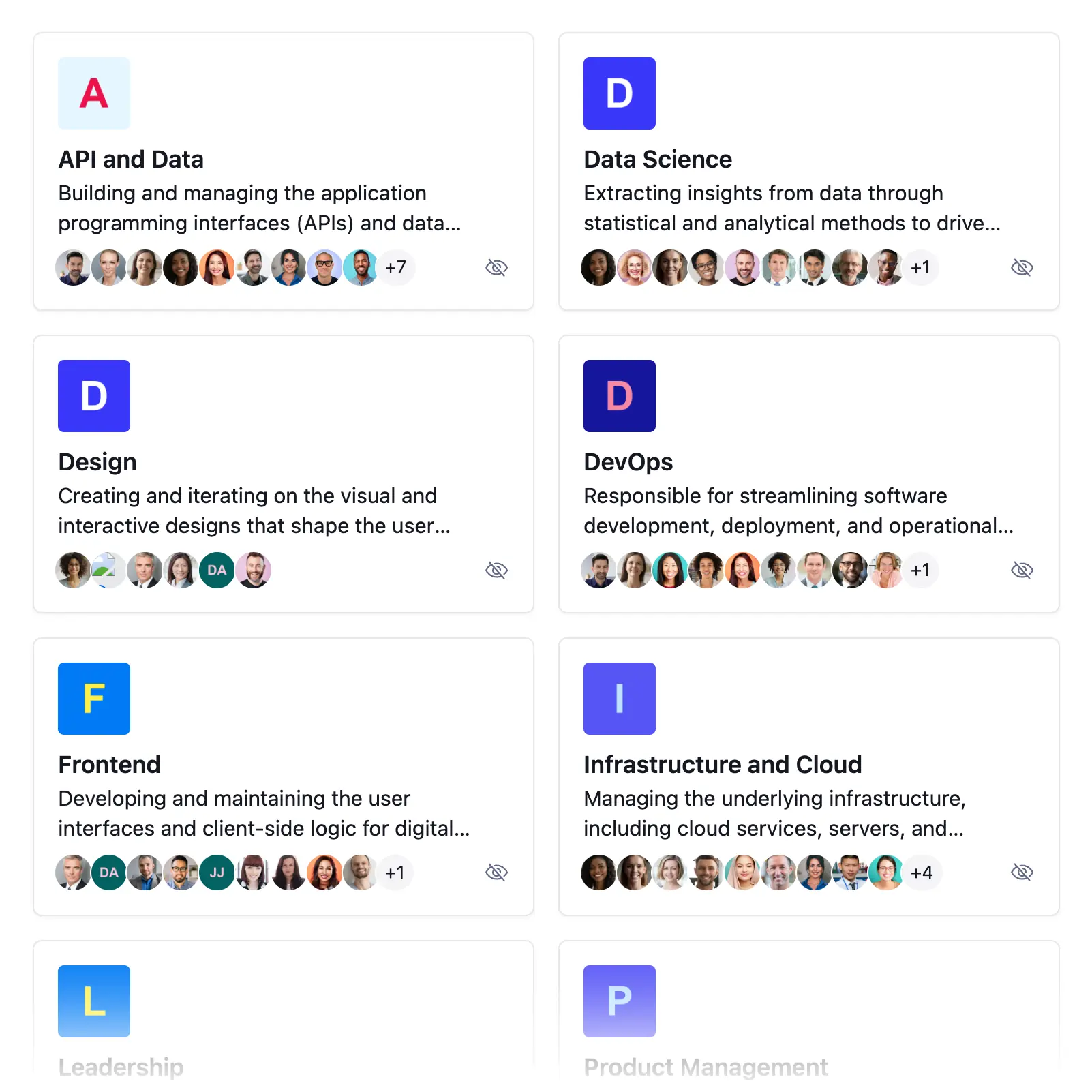 a team profile in Steady